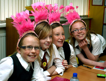 Biodviersity workshop kids dress up as super pinky